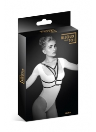 Черная упряжь на грудь Laura - Bijoux Pour Toi - купить с доставкой в Твери