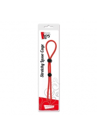 Красное лассо на пенис с двумя бусинами STRETCHY LASSO CAGE - Dream Toys - в Твери купить с доставкой