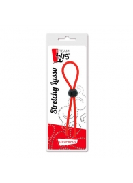 Красное эрекционное лассо с одной бусиной-утяжкой STRETCHY THIN LASSO - Dream Toys - в Твери купить с доставкой