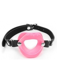 Розовый кляп-губки на черном ремешке - Notabu - купить с доставкой в Твери