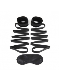 Чёрные манжеты для фиксации на кровати Bondage Bed Strap - Lux Fetish - купить с доставкой в Твери