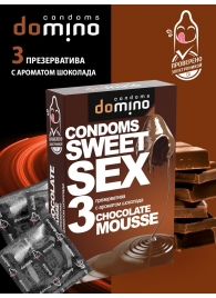 Презервативы для орального секса DOMINO Sweet Sex с ароматом шоколадного мусса - 3 шт. - Domino - купить с доставкой в Твери