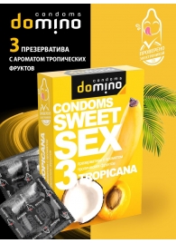 Презервативы для орального секса DOMINO Sweet Sex с ароматом тропических фруктов - 3 шт. - Domino - купить с доставкой в Твери