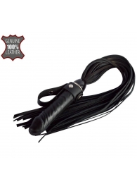 Черная плеть  Ковбой  с ручкой-фаллосом - 55 см. - Sitabella - купить с доставкой в Твери