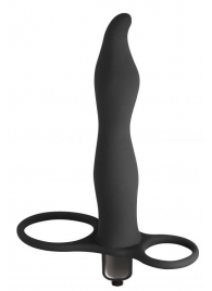Черная вибронасадка для двойного проникновения Flirtini - 15,9 см. - Lola Games - купить с доставкой в Твери