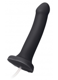 Черный фаллос с имитацией эякуляции Silicon Cum Dildo L - 19,6 см. - Strap-on-me - купить с доставкой в Твери