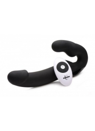 Черный безремневой страпон Urge Silicone Strap On с пультом ДУ - 24 см. - XR Brands - купить с доставкой в Твери