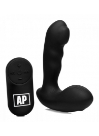 Черный стимулятор простаты Alpha-Pro 7X P-Milker Silicone Prostate Stimulator with Milking Bead - XR Brands - в Твери купить с доставкой