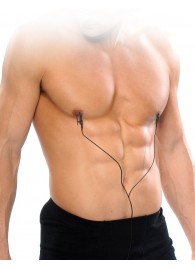 Черные электрические зажимы для сосков Shock Therapy Nipple Clamps - Pipedream - купить с доставкой в Твери