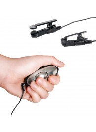 Черные электрические зажимы для сосков Shock Therapy Nipple Clamps - Pipedream - купить с доставкой в Твери