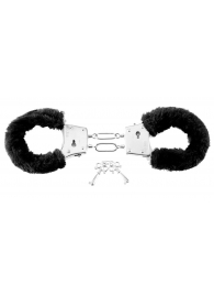 Меховые чёрные наручники Beginner s Furry Cuffs - Pipedream - купить с доставкой в Твери
