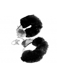 Металлические наручники Furry Love Cuffs с черным мехом - Pipedream - купить с доставкой в Твери