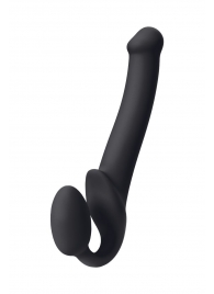 Черный безремневой страпон Silicone Bendable Strap-On M - Strap-on-me - купить с доставкой в Твери