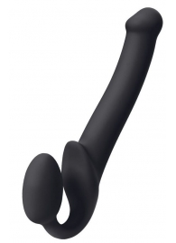 Черный безремневой страпон Silicone Bendable Strap-On M - Strap-on-me - купить с доставкой в Твери