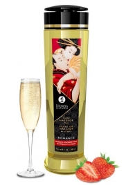 Массажное масло с ароматом клубники и шампанского Romance - 240 мл. - Shunga - купить с доставкой в Твери