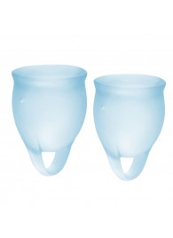 Набор голубых менструальных чаш Feel confident Menstrual Cup - Satisfyer - купить с доставкой в Твери