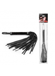 Черная гладкая плеть-флоггер с ручкой - 40 см. - Notabu - купить с доставкой в Твери