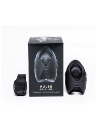 Темно-серый инновационный мужской осциллятор PULSE SOLO LUX с пультом ДУ - Hot Octopuss - в Твери купить с доставкой