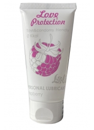 Лубрикант на водной основе с ароматом малины Love Protection Raspberry - 50 мл. - Lola Games - купить с доставкой в Твери