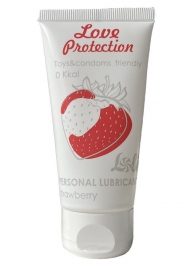 Лубрикант на водной основе с ароматом малины Love Protection Strawberry - 50 мл. - Lola Games - купить с доставкой в Твери