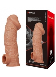 Телесная насадка на фаллос с фиксацией мошонки EXTREME SLEEVE - 15,6 см. - KOKOS - в Твери купить с доставкой