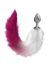 Серебристая анальная пробка с розовым хвостом Galaxy - Lola Games - купить с доставкой в Твери