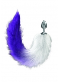 Серебристая анальная пробка с фиолетовым хвостом Galaxy - Lola Games - купить с доставкой в Твери