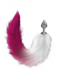Серебристая анальная пробка с розовым хвостом Starlit - Lola Games - купить с доставкой в Твери