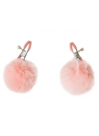 Зажимы на соски Angelic с розовыми меховыми шариками - Lola Games - купить с доставкой в Твери