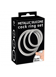Набор из 3 эрекционных колец под металл Metallic Silicone Cock Ring Set - Orion - в Твери купить с доставкой
