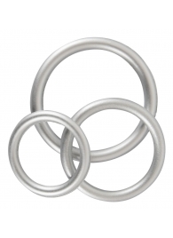 Набор из 3 эрекционных колец под металл Metallic Silicone Cock Ring Set - Orion - в Твери купить с доставкой