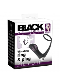 Черное эрекционное кольцо с анальной вибропробкой Vibrating Ring   Plug - Orion - в Твери купить с доставкой