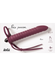 Бордовая вибронасадка для двойного проникновения Rori - 17 см. - Lola Games - купить с доставкой в Твери