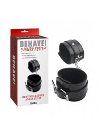 Черные оковы на ноги Obey Me Leather Ankle Cuffs - Chisa - купить с доставкой в Твери