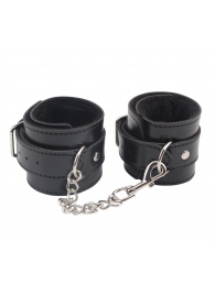 Черные оковы на ноги Obey Me Leather Ankle Cuffs - Chisa - купить с доставкой в Твери