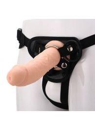 Черные трусики с телесной насадкой STRAP ON REAL DILDO - 21 см. - Dream Toys - купить с доставкой в Твери