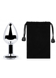 Серебристая анальная пробка с прозрачным стразом - 7,2 см. - Anal Jewelry Plug - купить с доставкой в Твери