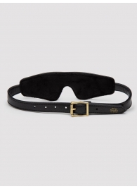 Черная плотная маска на глаза Bound to You Faux Leather Blindfold - Fifty Shades of Grey - купить с доставкой в Твери