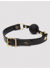 Черный кляп-шар Bound to You Faux Leather Ball Gag - Fifty Shades of Grey - купить с доставкой в Твери
