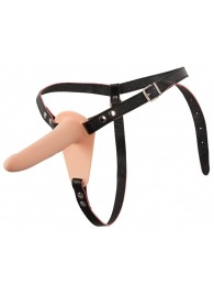 Телесный поясной страпон с вибрацией Vibrating Strap-On - 15,7 см. - Orion - купить с доставкой в Твери