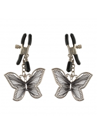 Зажимы на соски с бабочками Butterfly Nipple Clamps - Pipedream - купить с доставкой в Твери