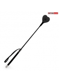 Черный стек с наконечником-сердечком - 54 см. - Notabu - купить с доставкой в Твери