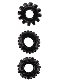 Набор из 3 черных эрекционных колец SET OF 3 COCKRINGS - Dream Toys - в Твери купить с доставкой