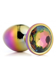 Голографическая анальная втулка с радужным кристаллом - 7,1 см. - Dream Toys - купить с доставкой в Твери