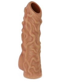 Телесная насадка с венками и открытой головкой Nude Sleeve M - 12 см. - KOKOS - в Твери купить с доставкой
