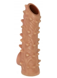 Телесная насадка с шипами и открытой головкой Nude Sleeve L - 14 см. - KOKOS - в Твери купить с доставкой