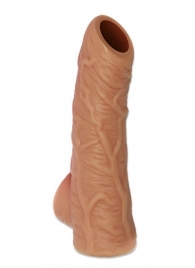 Телесная открытая насадка-реалистик с подхватом мошонки Nude Sleeve S - 10 см. - KOKOS - в Твери купить с доставкой