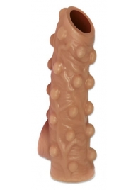 Телесная насадка с бугорками и открытой головкой Nude Sleeve S - 10 см. - KOKOS - в Твери купить с доставкой