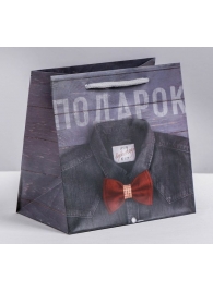 Ламинированный квадратный пакет «Мужской стиль» - 14 х 14 х 9 см. - Сима-Ленд - купить с доставкой в Твери