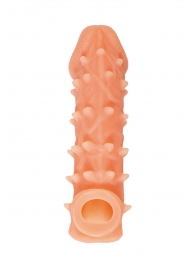 Телесная закрытая насадка с пупырышками Cock Sleeve Size M - 15,6 см. - KOKOS - в Твери купить с доставкой